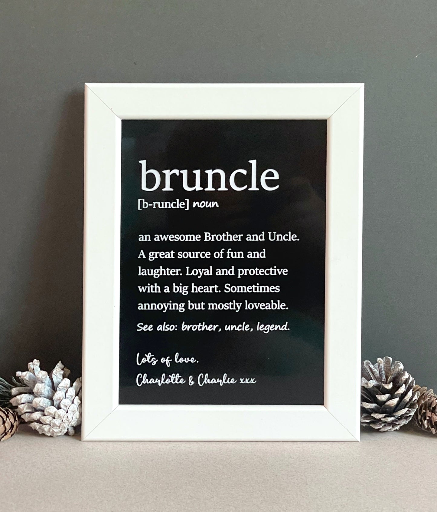 Brother Uncle Definition Engraved Frame Gift