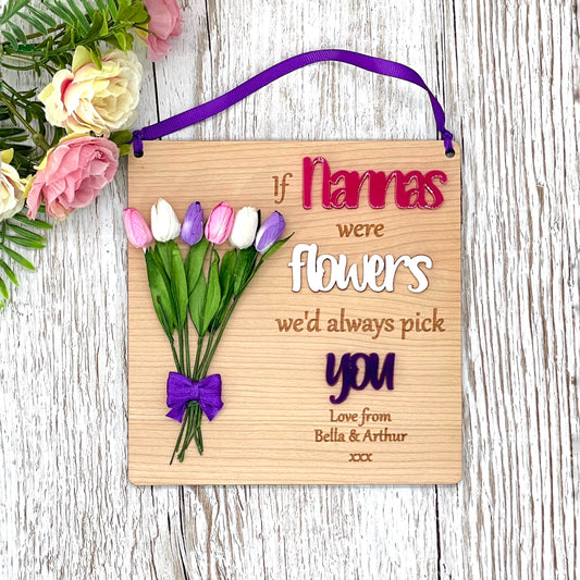 Grandma Nanny Personalised Flower Plaque | If Mums Were Flowers