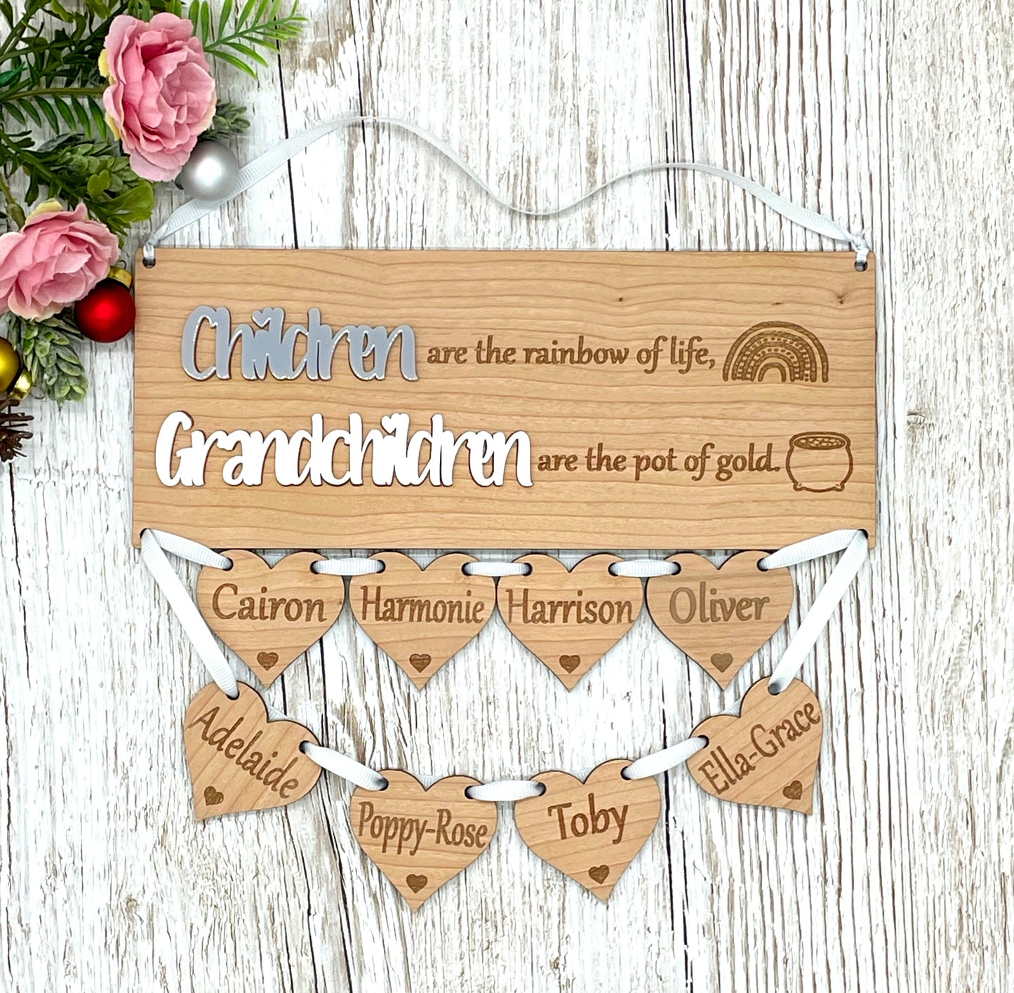 Parent Grandparent Gift Hanging Hearts Plaque