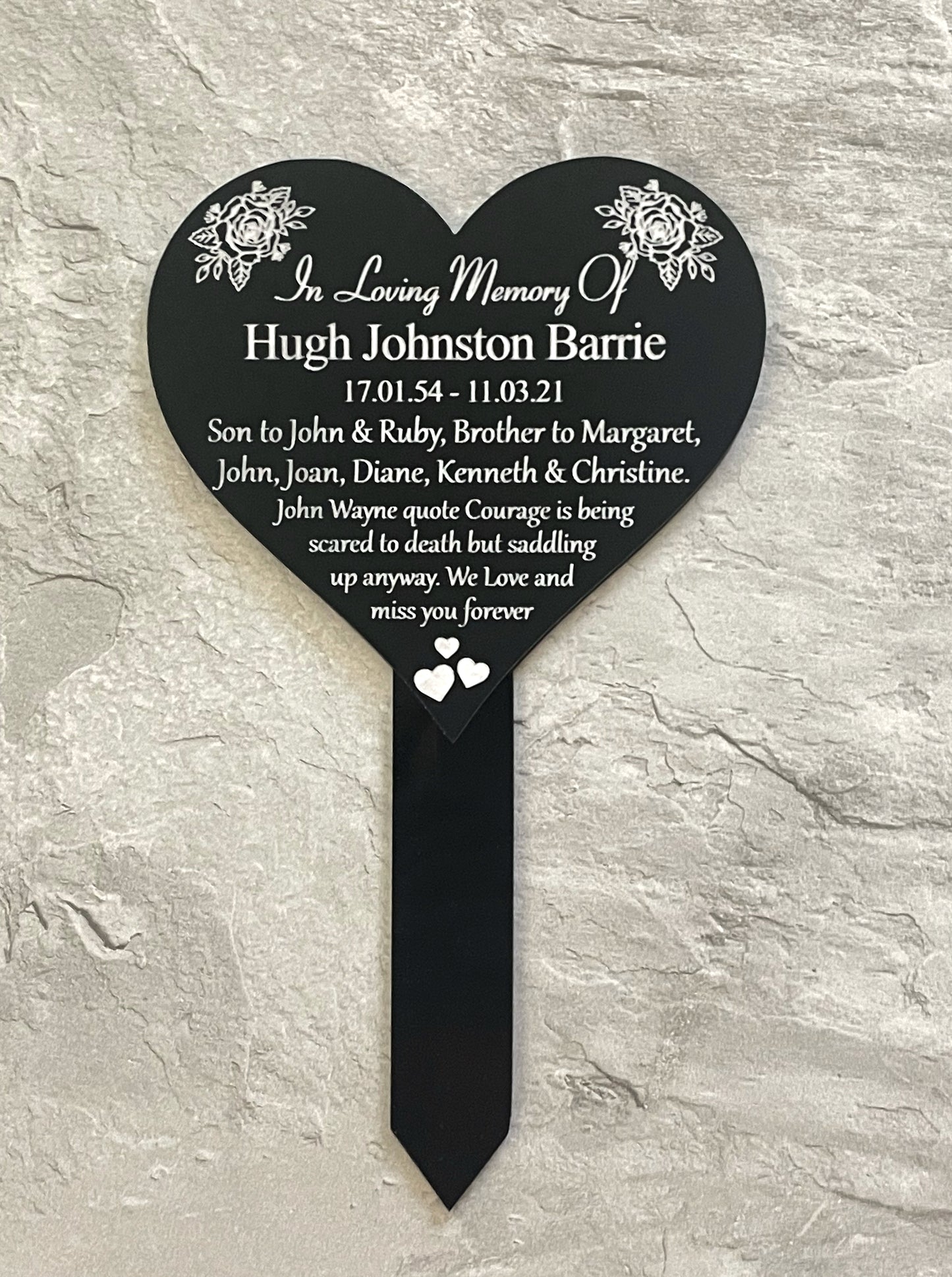 Memorial Personalised Engraved Plaque | Grave Marker Plaque