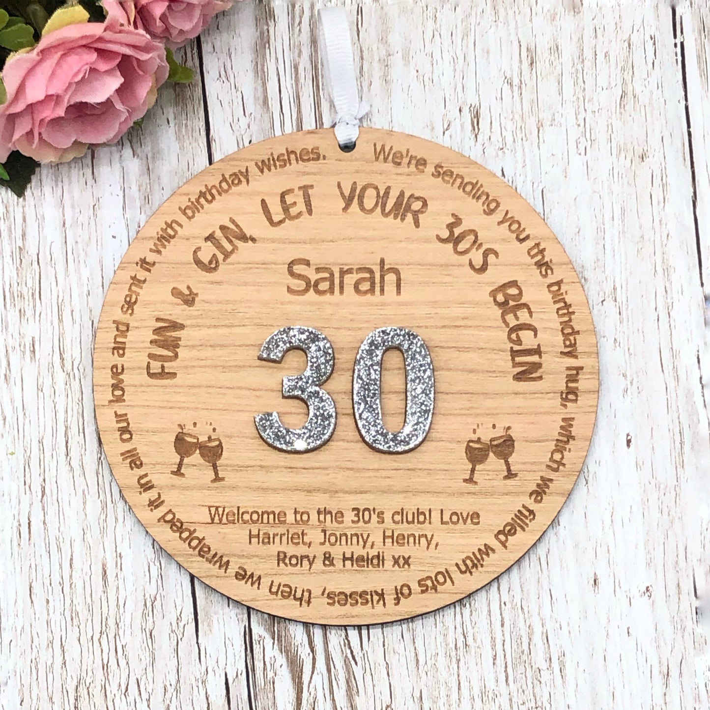 Wine And Gin, Let Your 40’s Begin! Personalised Birthday Plaque