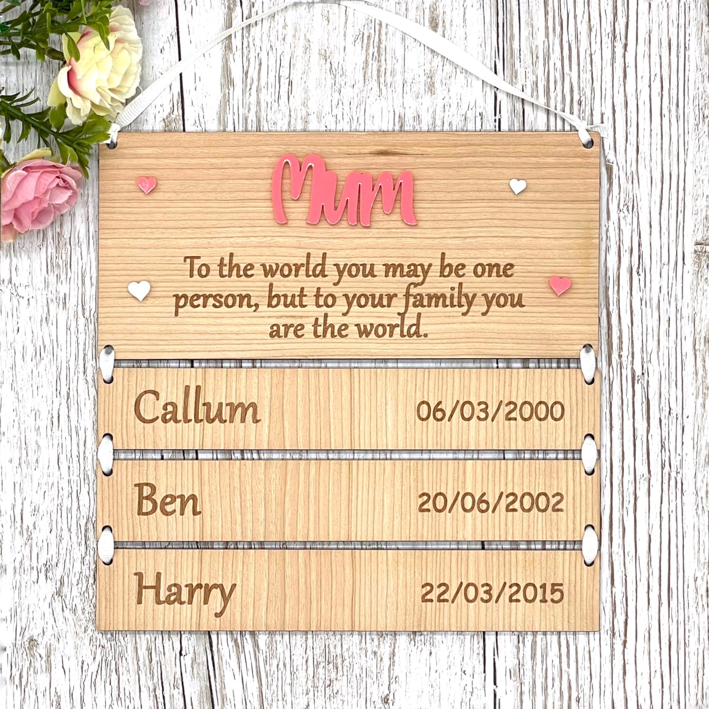 Mum Mummy Gift Personalised Hanging Plaque