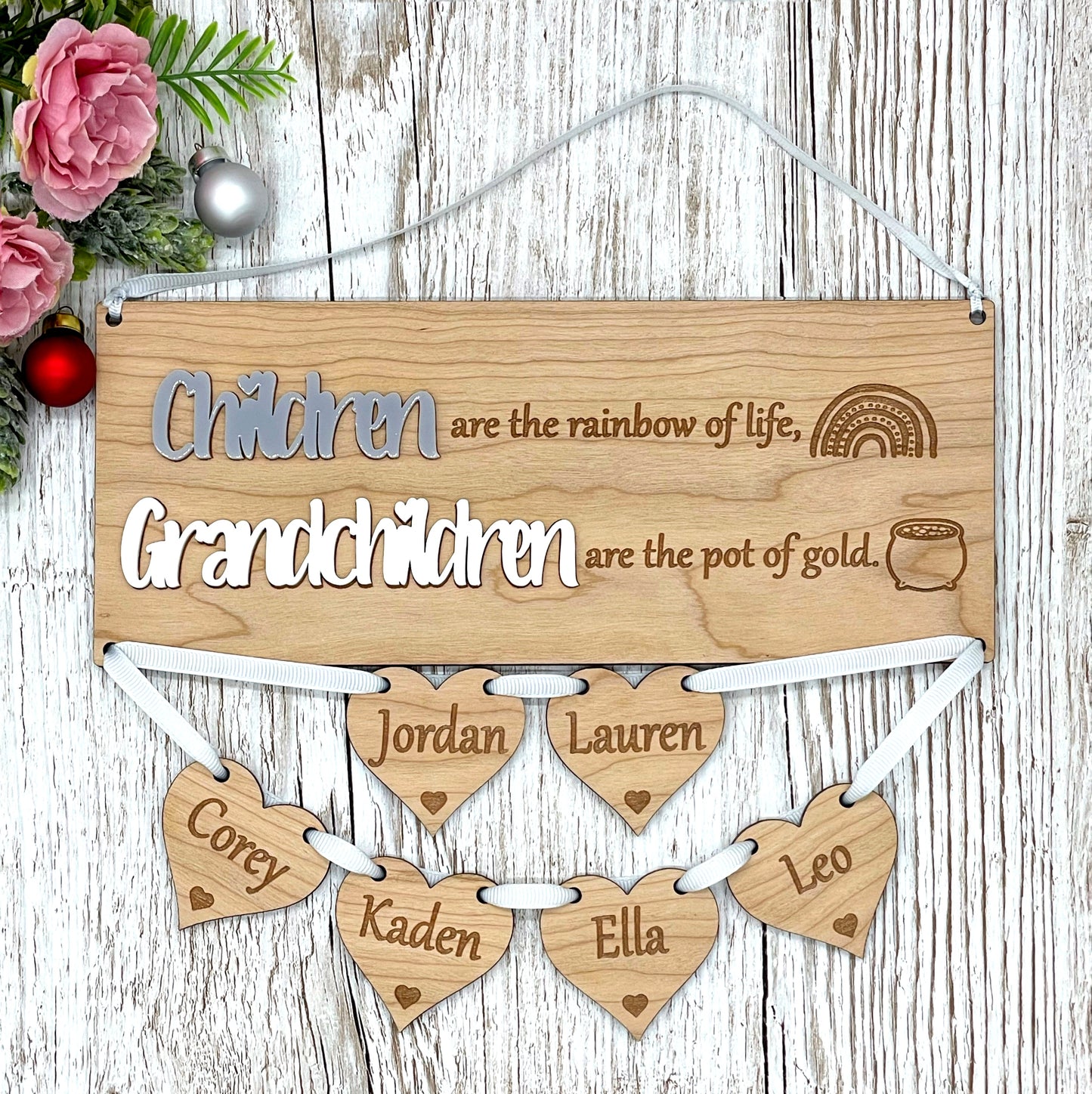 Parent Grandparent Gift Hanging Hearts Plaque