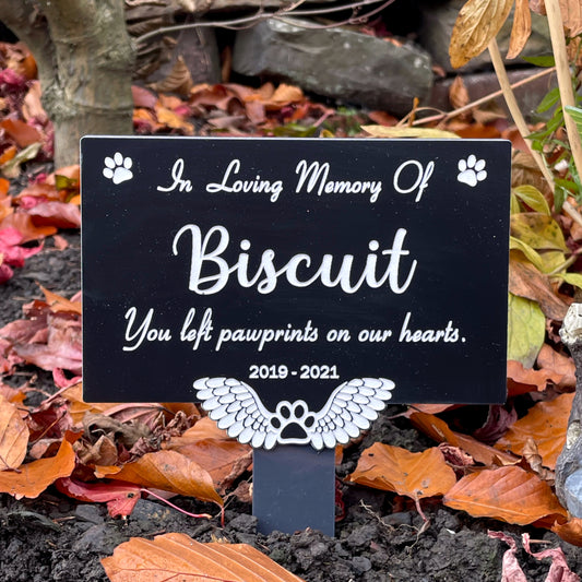 Pet Memorial Personalised Engraved Plaque | Dog Cat Remembrance Plaque Grave Marker