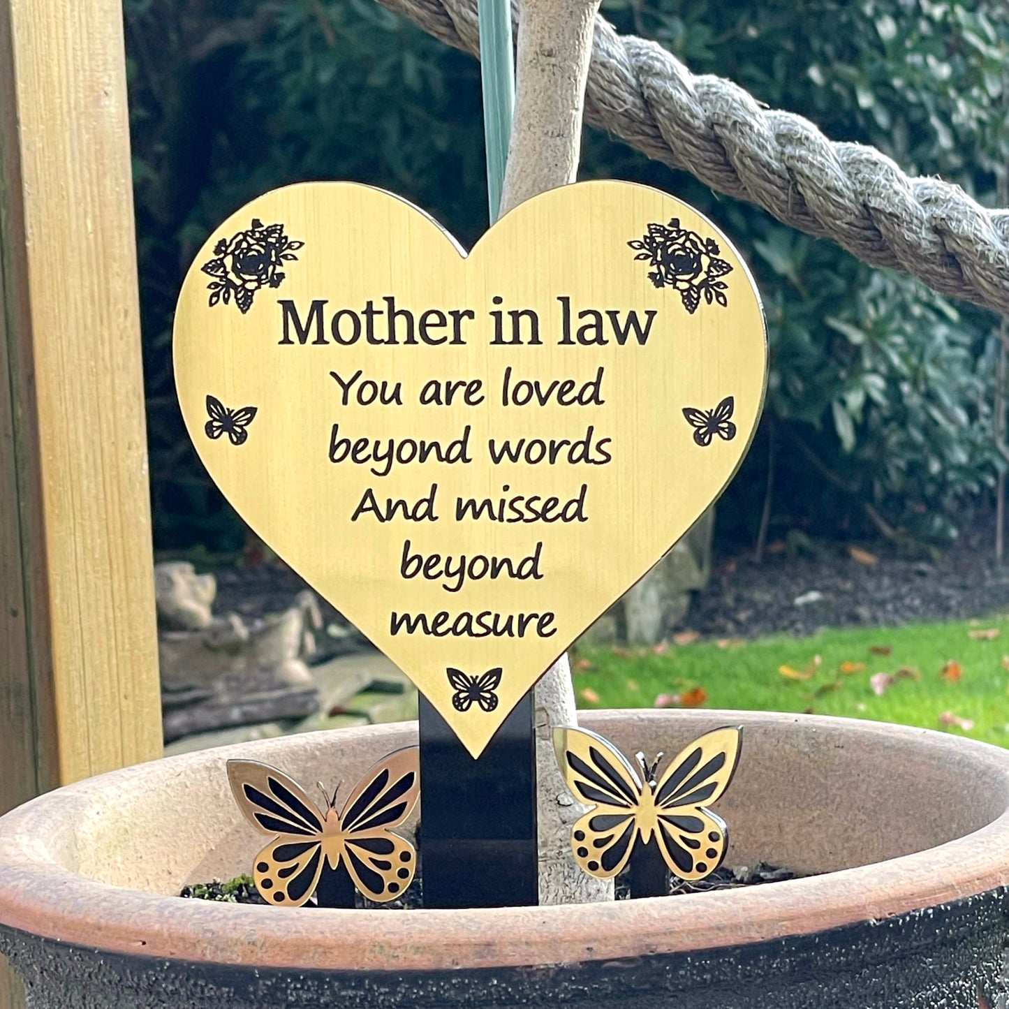 Memorial Personalised Engraved Plaque | Heart Grave Marker