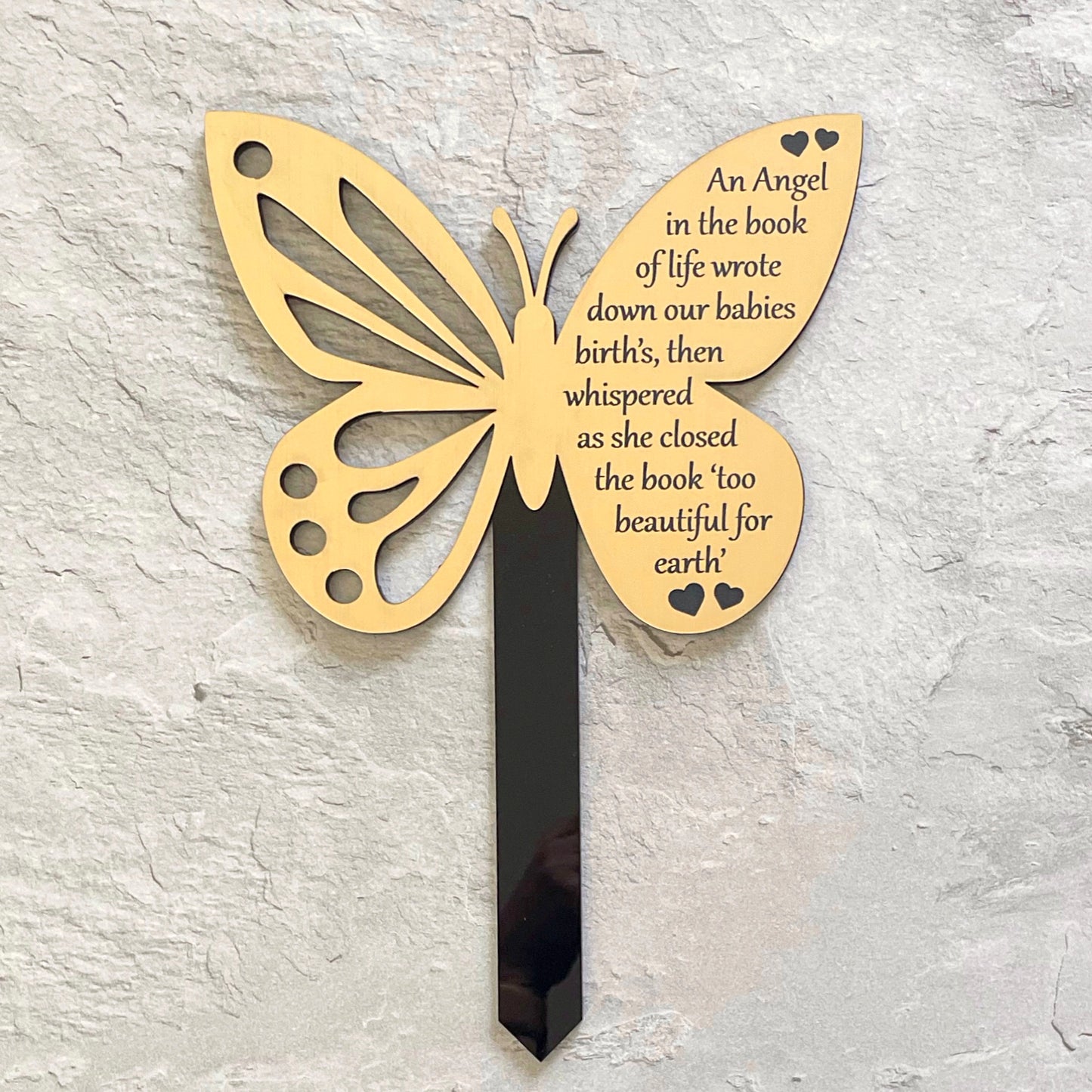 Memorial Personalised Engraved Plaque | Butterfly Grave Marker Plaque