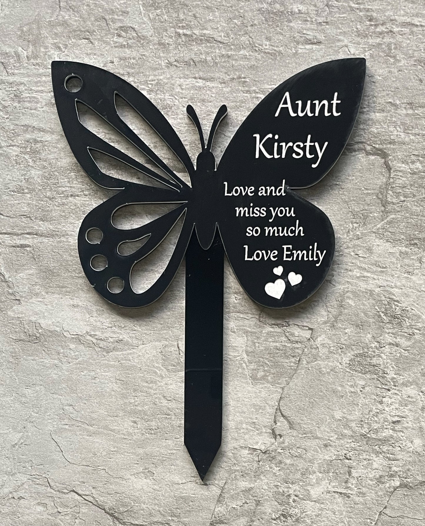 Memorial Personalised Engraved Plaque | Butterfly Grave Marker Plaque