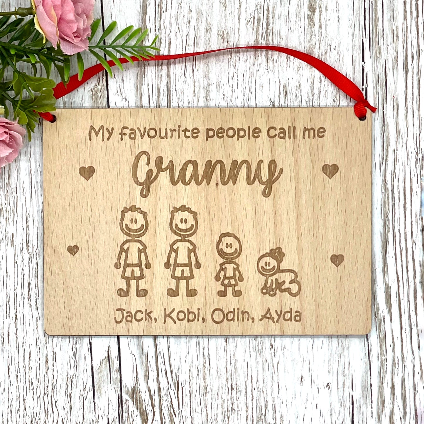 Nana Nanny Grandchildren Personalised Plaque Mothers Day Gift