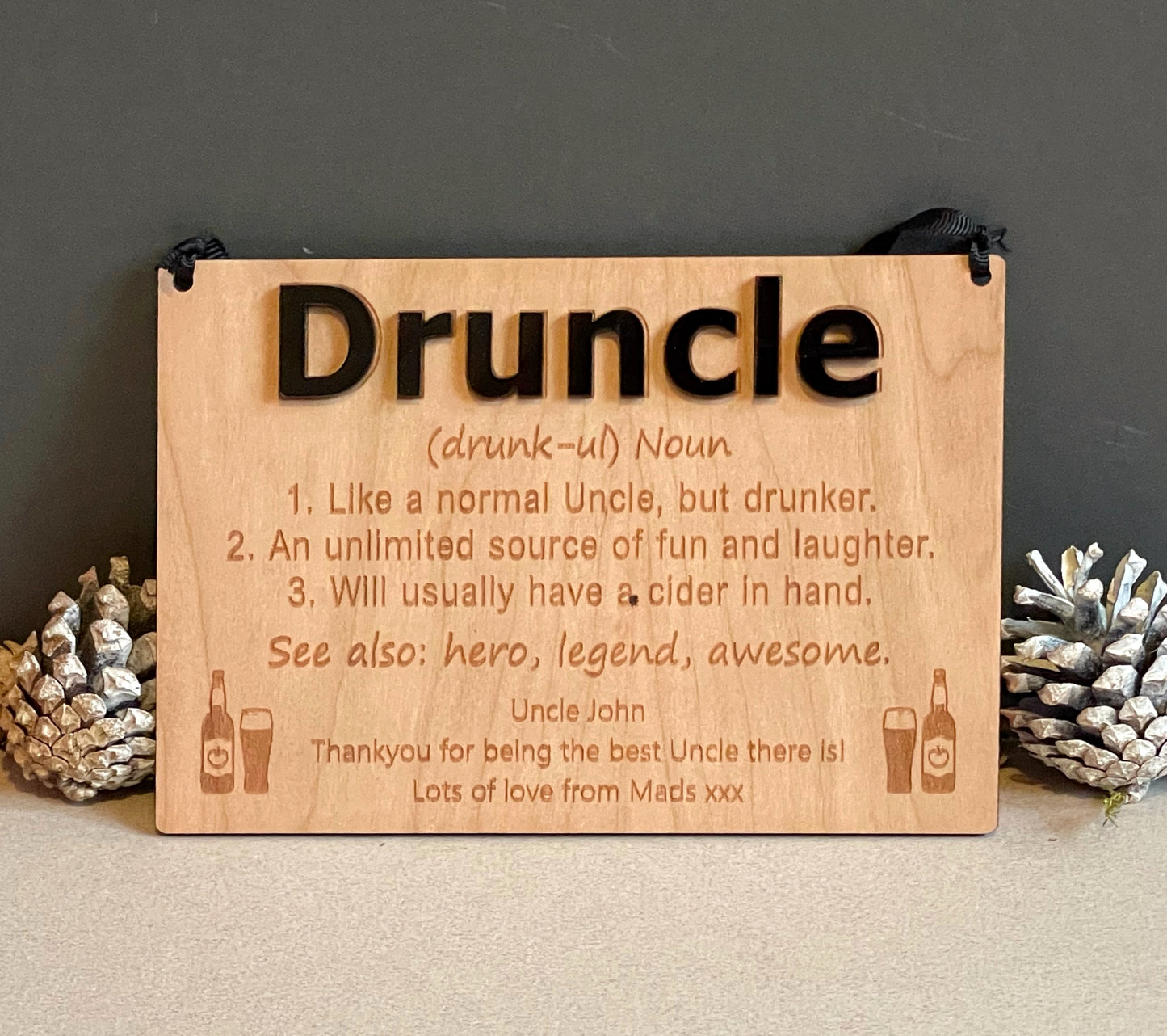 Uncle Gift Personalised Plaque | Druncle Gift