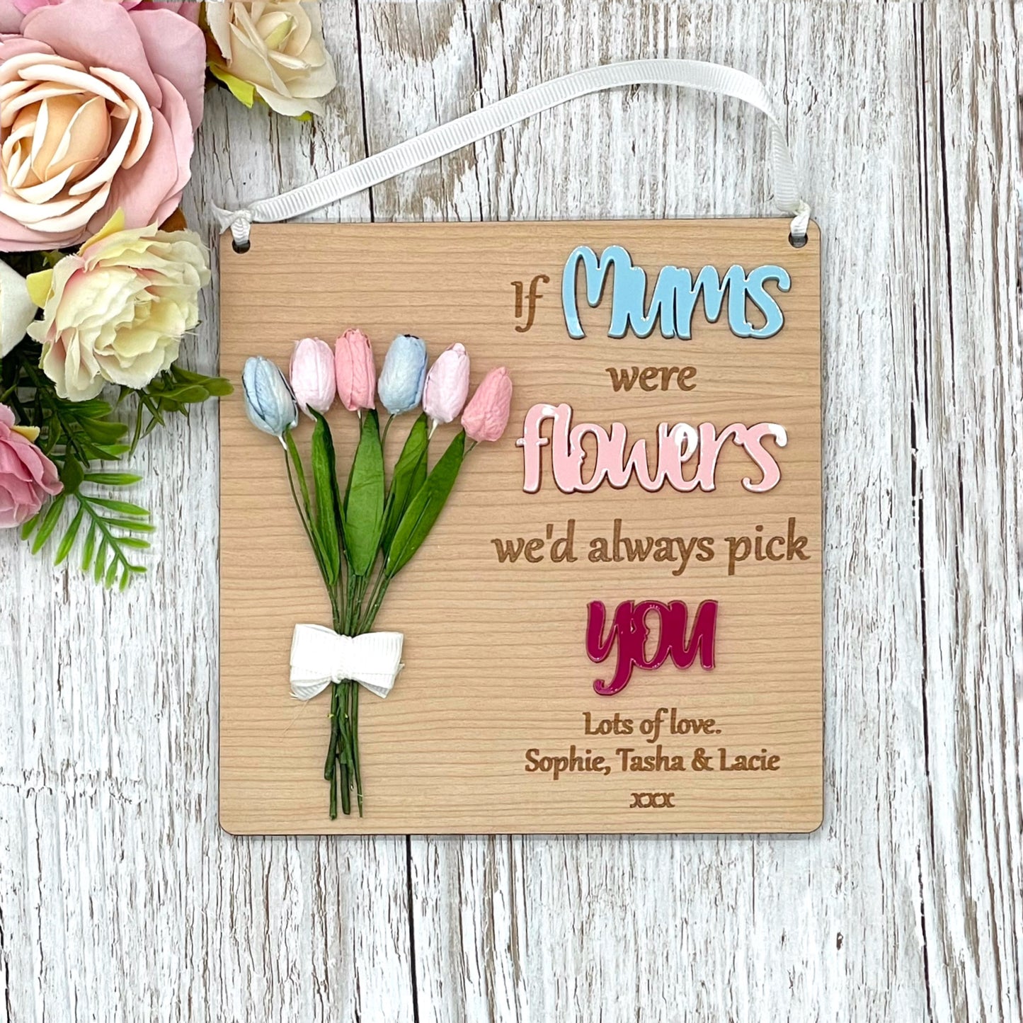 Grandma Nanny Personalised Flower Plaque | If Mums Were Flowers