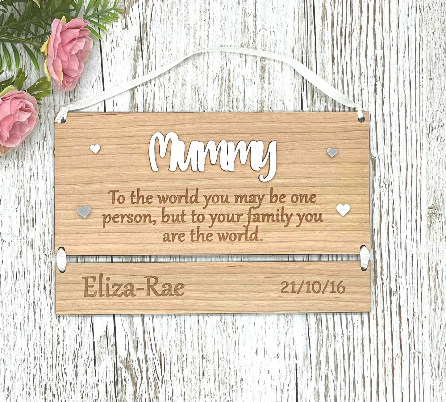 Mum Mummy Gift Personalised Hanging Plaque