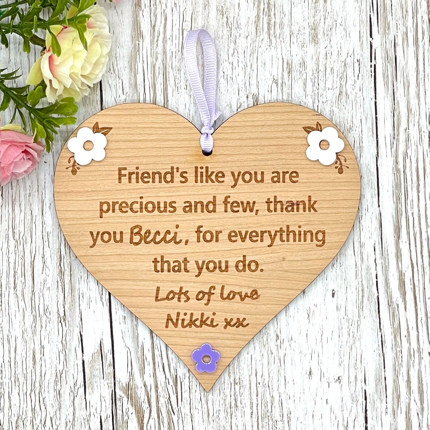 Friend Personalised Heart Gift | Friends Like You Heart Plaque