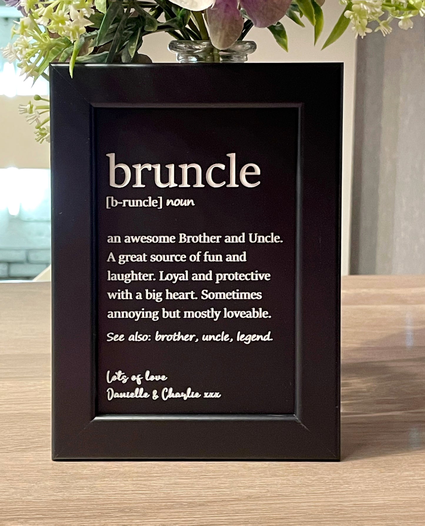 Brother Uncle Definition Engraved Frame Gift