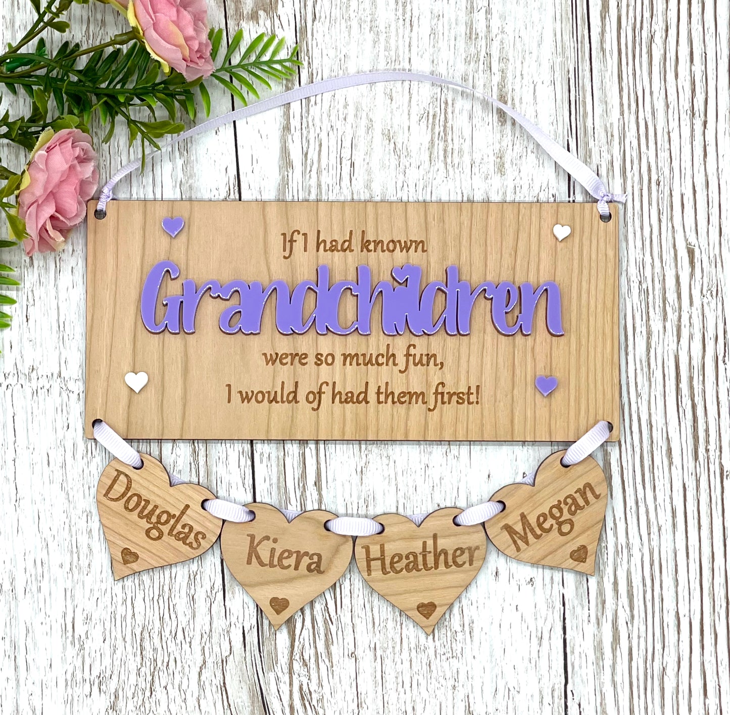 Grandparents Gift Hanging Hearts Plaque