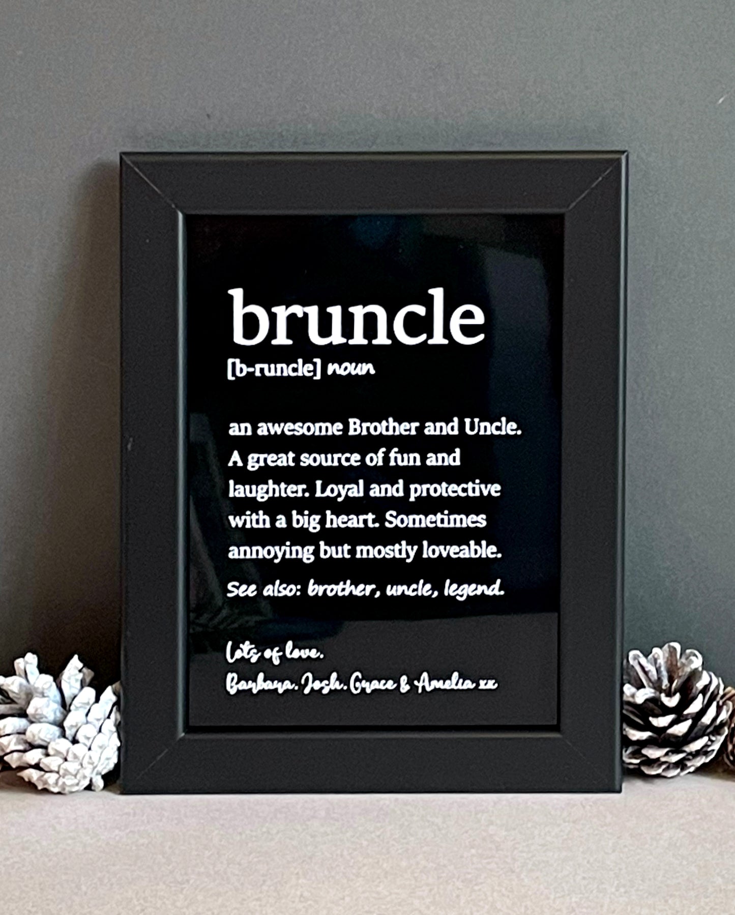 Brother Uncle Definition Engraved Frame Gift