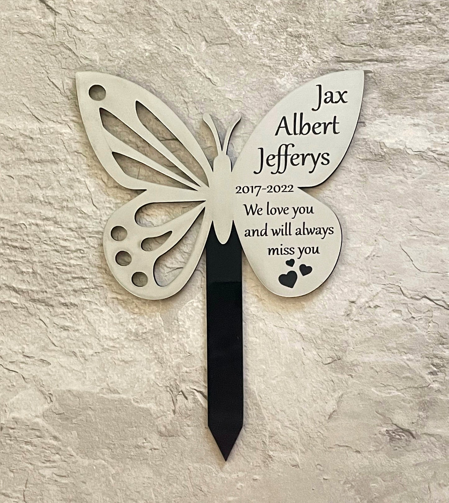 Memorial Personalised Engraved Plaque | Butterfly Grave Marker Plaque