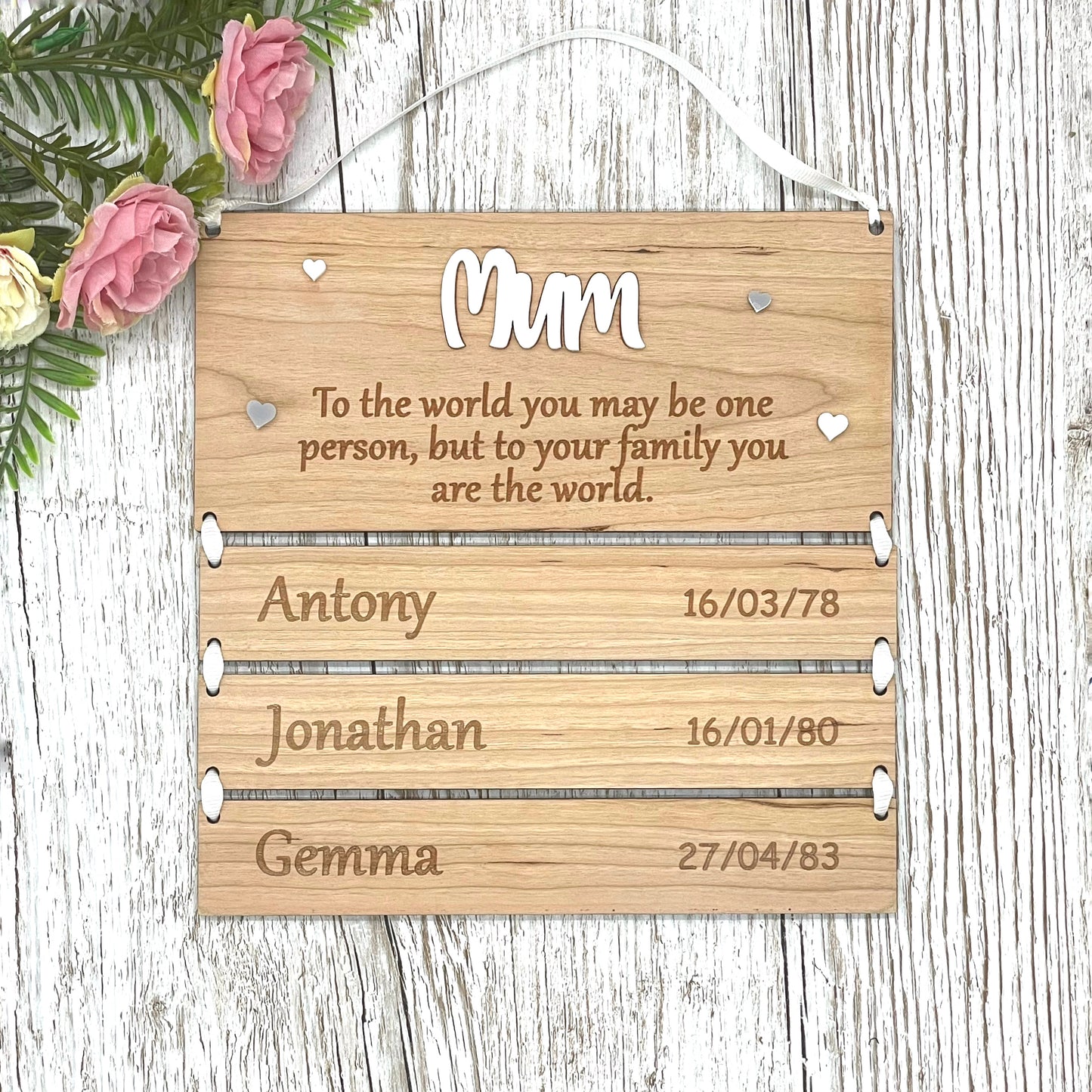 Mum Mummy Gift Personalised Hanging Plaque