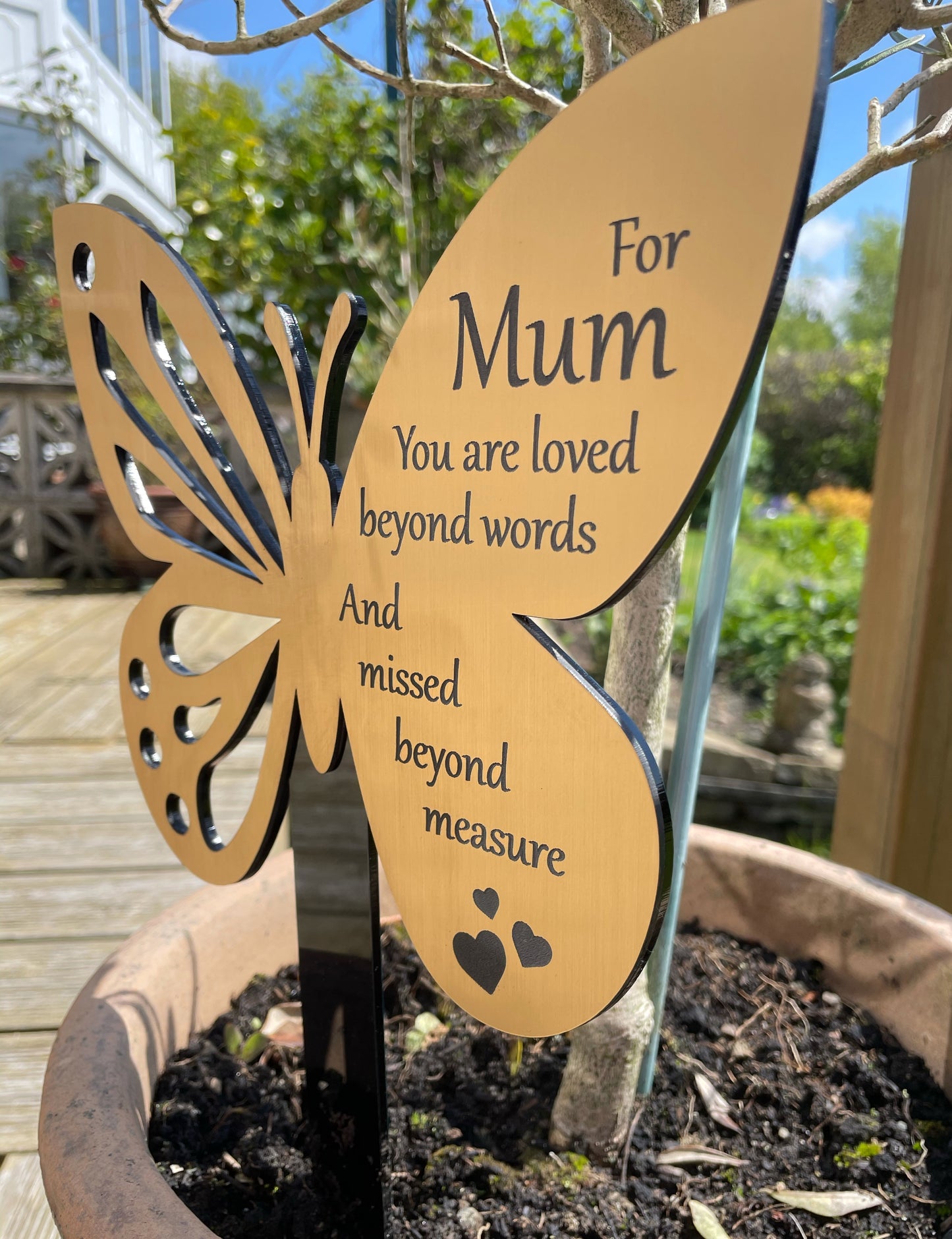 Memorial Personalised Engraved Plaque | Butterfly Grave Marker Plaque