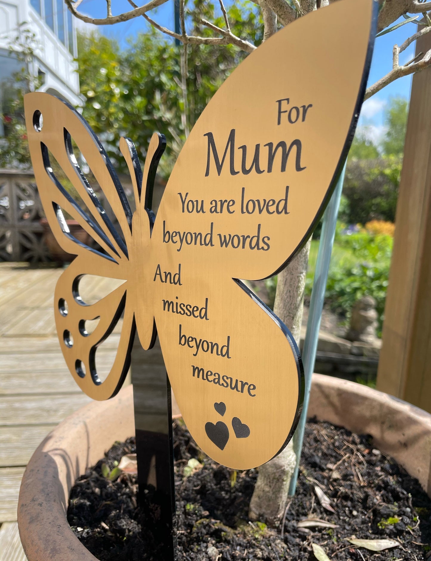 Memorial Personalised Engraved Plaque | Butterfly Remembrance Grave Marker Plaque